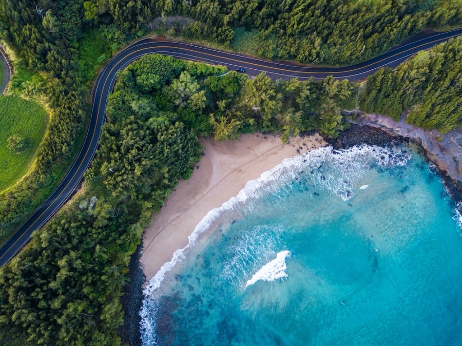 Mokule'ia aerial view