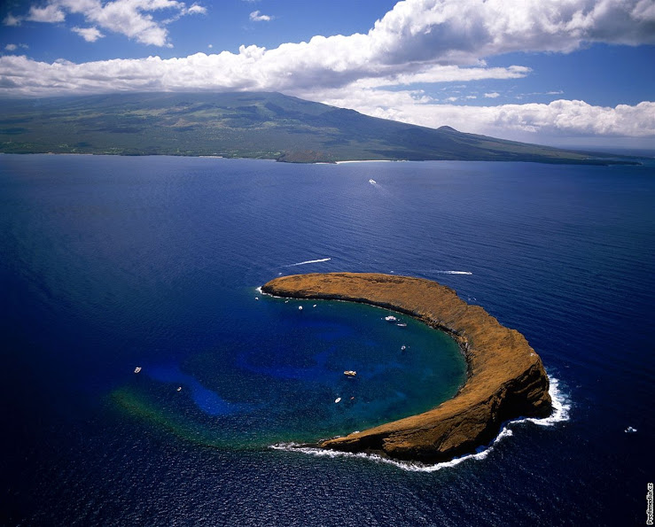 Molokini aerial view from the south